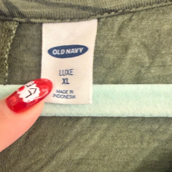 Old Navy Luxe Green Palm Leaf Print Tropical Swing Tank Top Tee - size XL - Picture 4 of 7